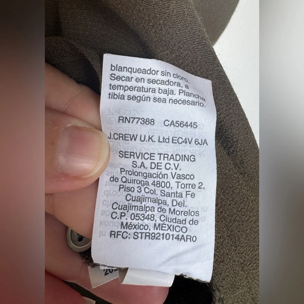 EUC MADEWELL Central Drapey Button Up Blouse Shirt, Olive Green, Size XL 💚 - Picture 7 of 10